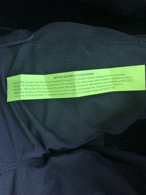 This was posted on my door.