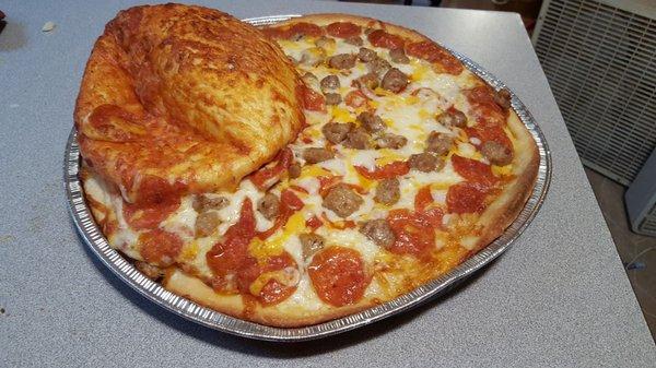 What happened when I cooked my deep dish from Papa Murphy's. It worked out, had a laugh, ate it all. But no response when I email them twice