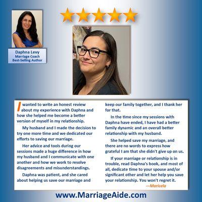 "She helped save my marriage..."