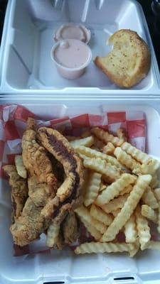 Texas everything. .toast chicken fried steak Texas fries and ranch