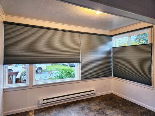 Custom top-down bottom-up light-blocking blinds