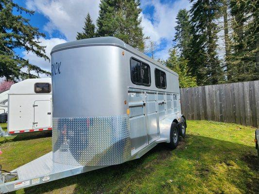 Clean horse trailer
