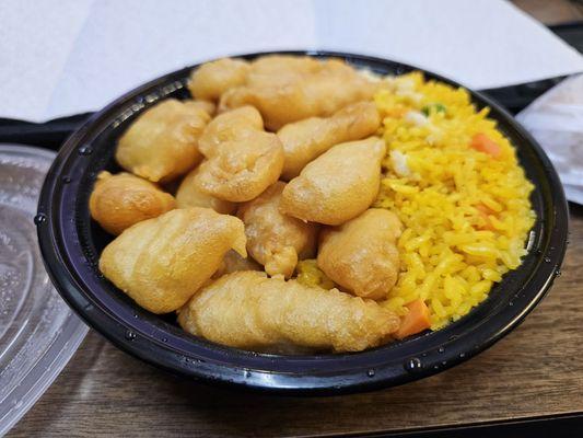 Sweet & Sour Chicken with fried rice