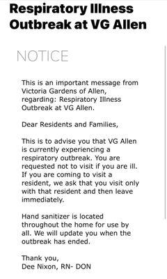 Respiratory illness notice 1/6/26