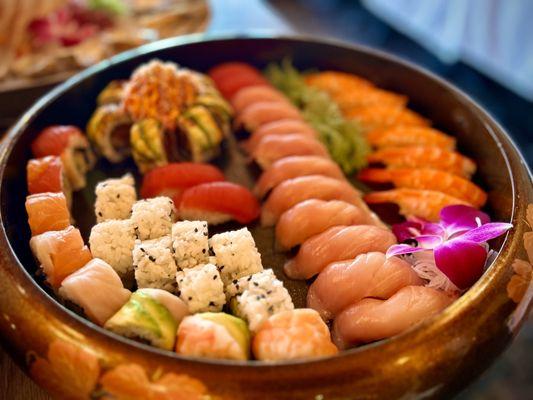 Family Style sushi platers For your next special event. We have catering service available.