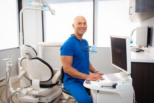 Dr. Bui delivering precision and comfort with the latest CEREC technology.