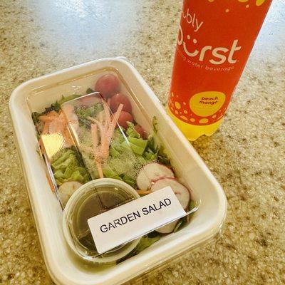 Garden salad and flavored water