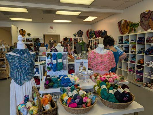 There are beautiful colors everywhere you look and lovely yarn and fiber art supplies to make every fiber crafter happy.