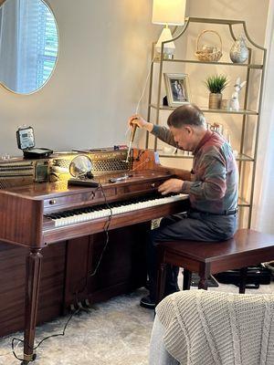 Mr. Chung tuning our spinet piano