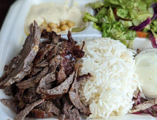 Beef plate, meat was dry and underseasoned.