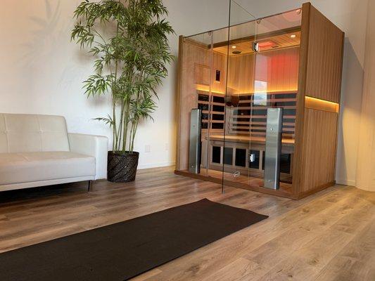 Visit our beautiful showroom and experience a Clearlight Sanctuary 3 Full Spectrum Sauna.