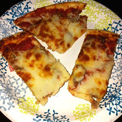 Sausage and cheese pizza