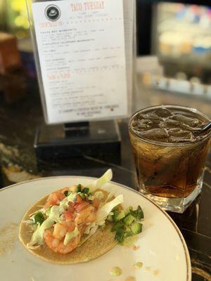 Taco Tuesday shrimp taco.