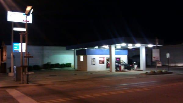 Front of the gas station