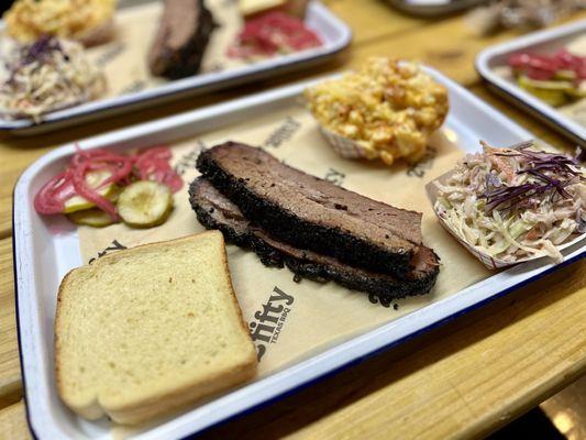 Brisket, Mac & Cheese, Coleslaw