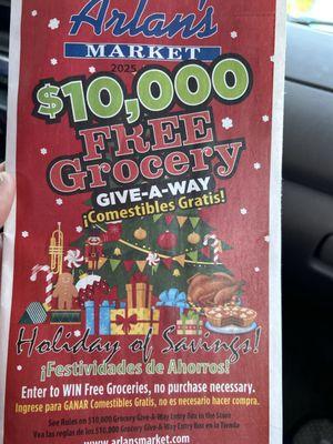 Grocery giveaway game