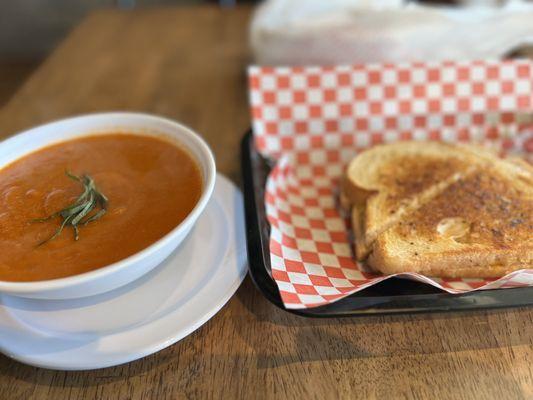 Tomato soup and grilled cheese!