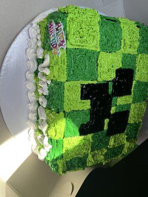 Creeper - Minecraft birthday cake