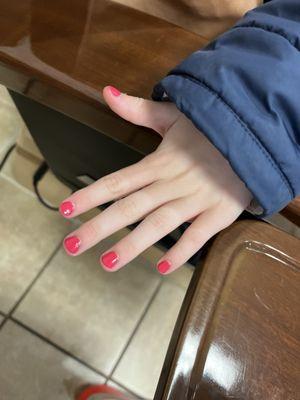 Kid polish-adult pedicure