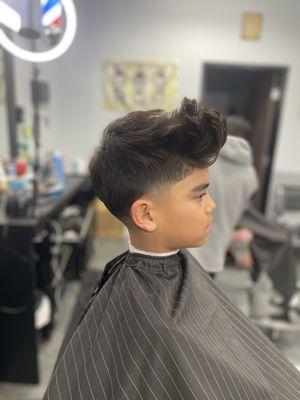 Texturized Messy Fringe Crop Tapered Hairstyle