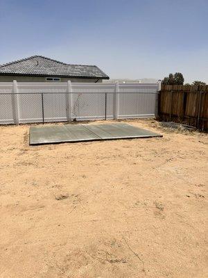 Concrete slab for shed