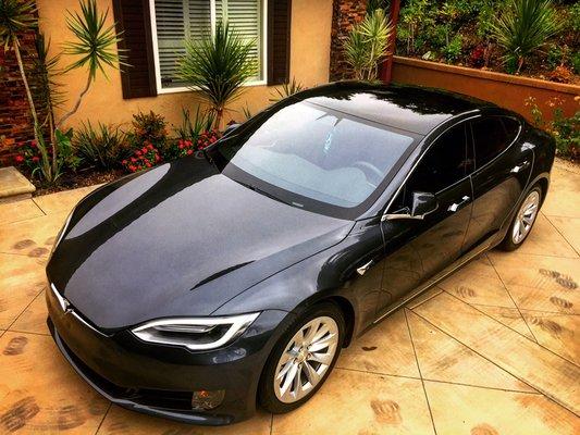 Brand new Tesla polished and a ceramic coating applied