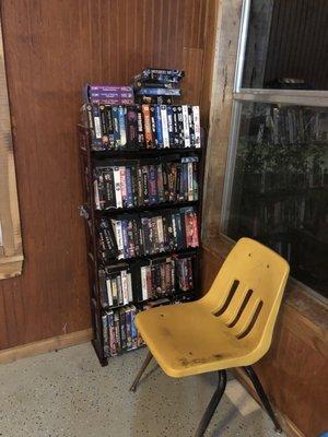 All the classics on VHS. I'm going to find a VCR on Craigslist tomorrow. I just wish there was a VCR in here to watch them!