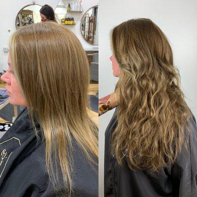 Sarah has very fine, low density hair. This is what Two Rows of Hand Tied Extensions could do for you!