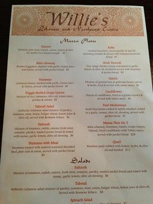 The incredible menu! You have to try their food!!