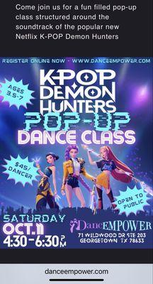 Pop up dance class invite