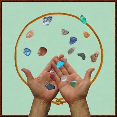 Psychic reading via Lithomancy - Client drops 16 stones into a circle, which represents the environment, or I drop them for the