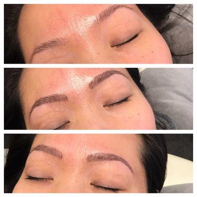 Microblading before and after.