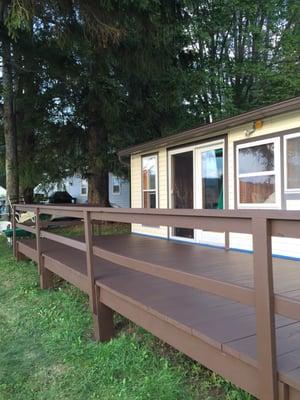 Deck looks amazing with Ace deck and siding stain!