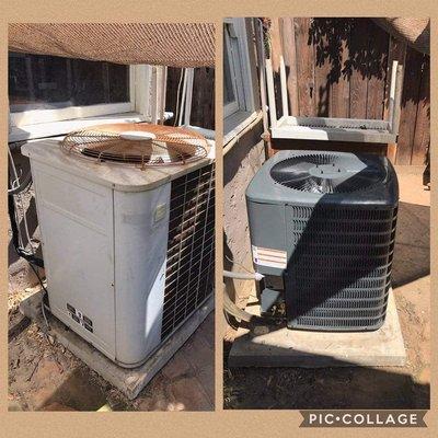 Before and after AC replacement