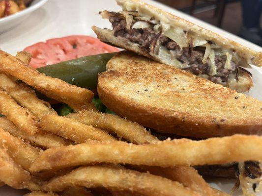Patty melt and fries