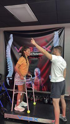 Working with James Staten, physical therapist.