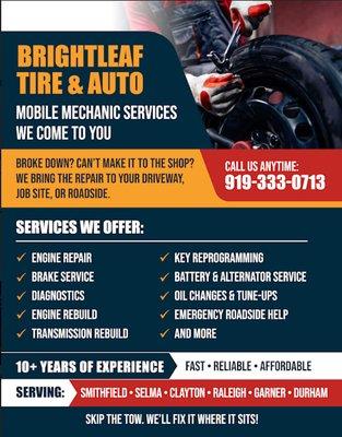 Brightleaf Tire & Auto Mobile Mechanic