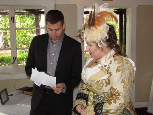 Joey and I going over the over the upcoming events (toasts, dances, etc)