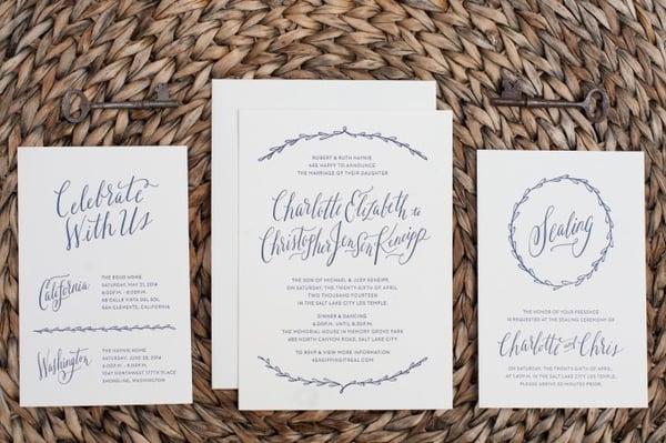 Charlotte & Christopher | Letterpress Wedding Invitation