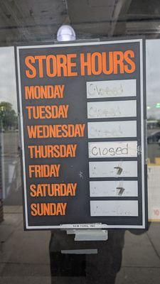 Closed Monday - Thursday