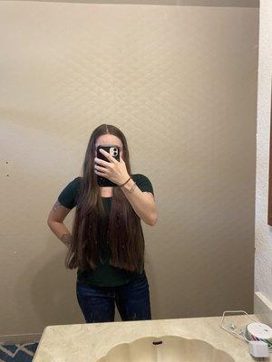 Right after drying my hair myself after a haircut.