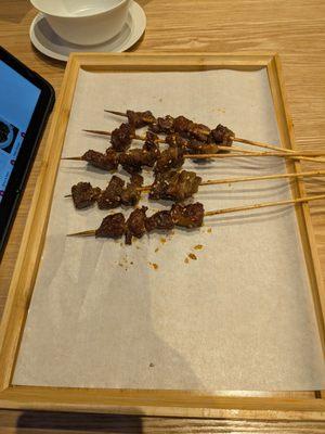 grilled beef (skewers)