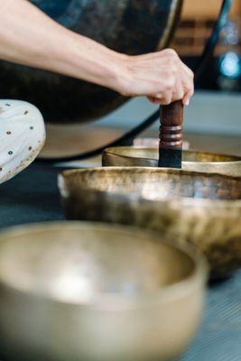 Sound therapy with Tibetan bowls and gongs. Call for your first session $125
