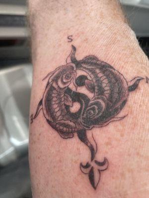 Koi fish with Yin and Yang