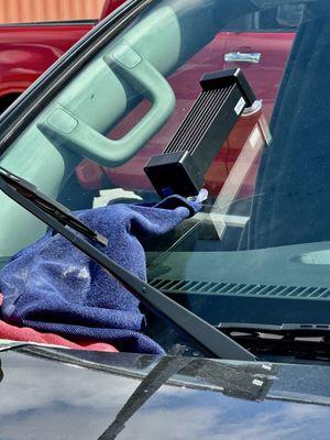 Right after this company botched a chip seal attempt--cracked my windshield and it's grown several feet long since then