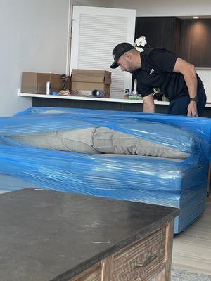 Wrapping this carefully to go into storage