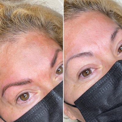 Before and After Machine Microblading last 2-3 years