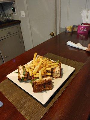 Turkey Club with Fries