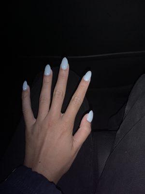Blue Almond Shape Nails