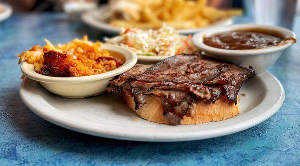 Open Face Roast Beef / Hashbrown Casserole / Slaw